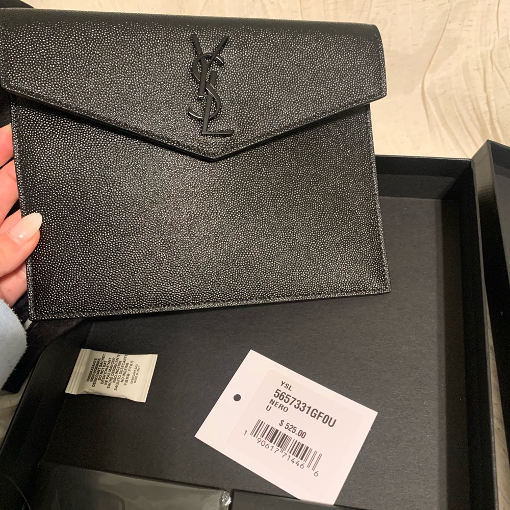 Ysl NWT all black baby clutch